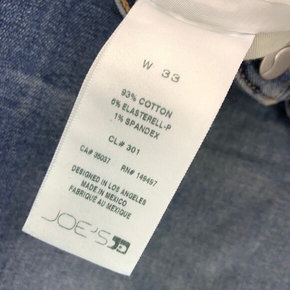 Joe's Jeans Cut Off Hem Shorts Mens Size 33 Medium Wash Blue Stretch Denim - Picture 7 of 7